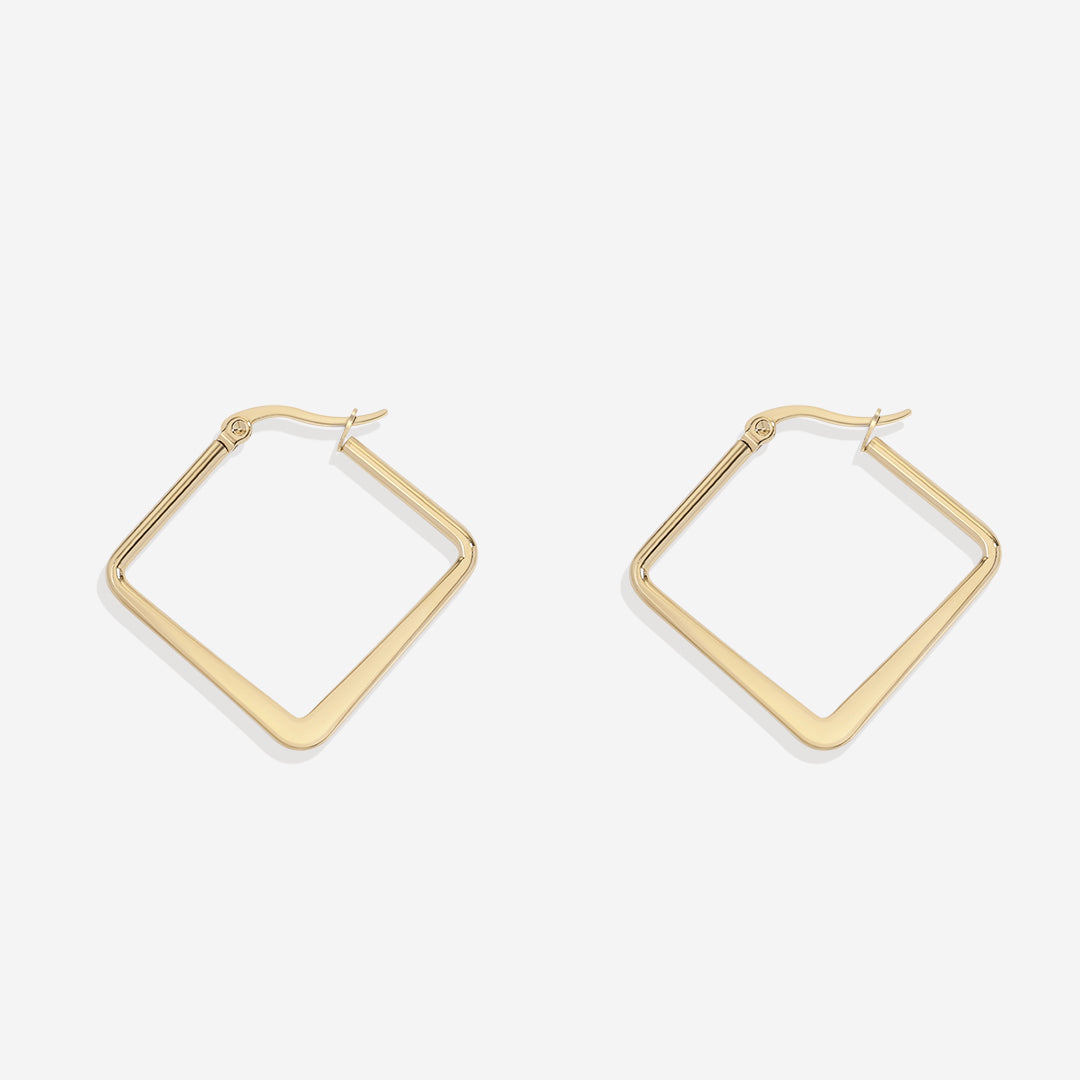 Boucles d'Oreilles Créoles Géométriques Girl Boss
