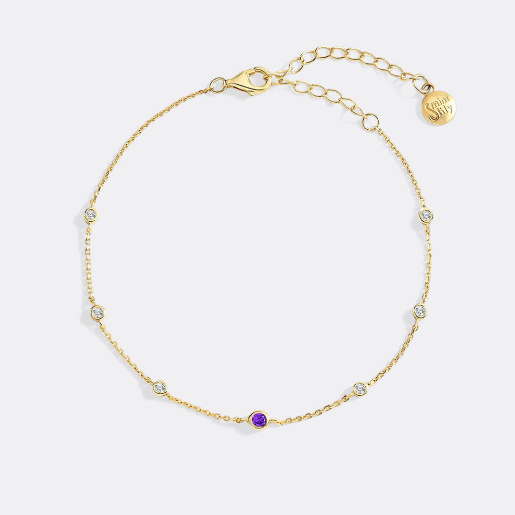 Pulsera con piedra de nacimiento de febrero