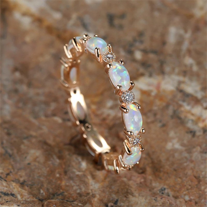 Eternity Fire Opal Ring