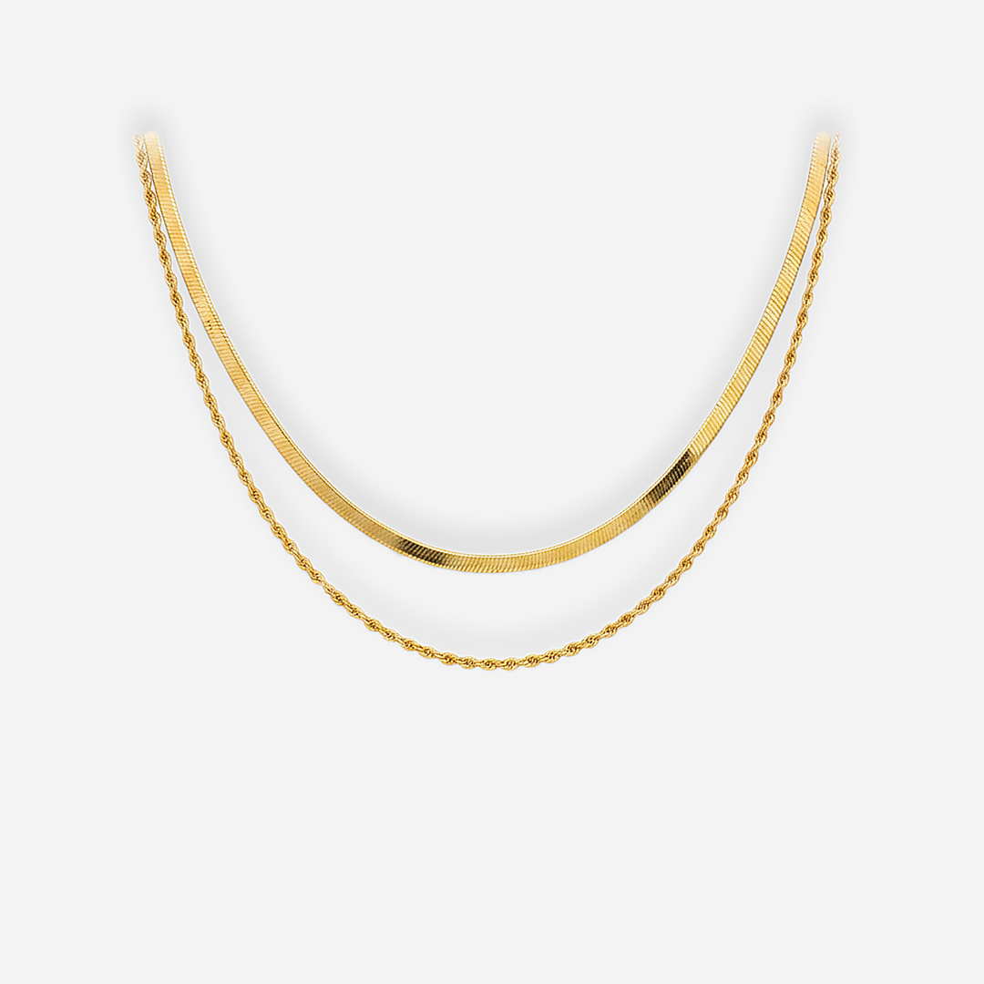 Colar Dourado com Camadas de Lírio
