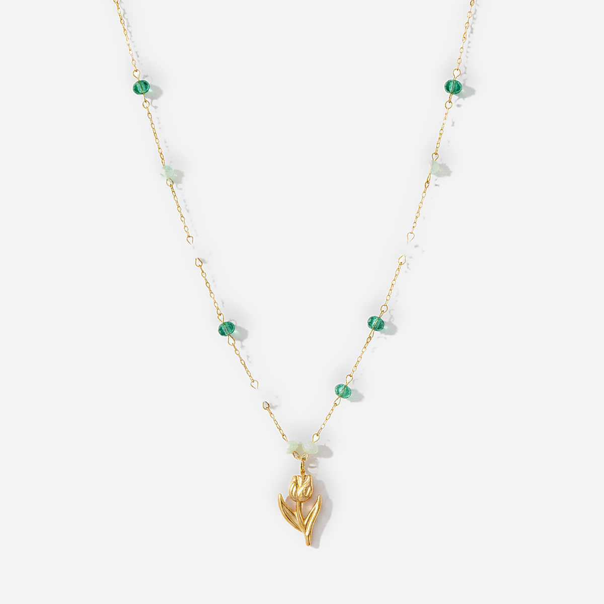 Golden Tulip Pearl Necklace