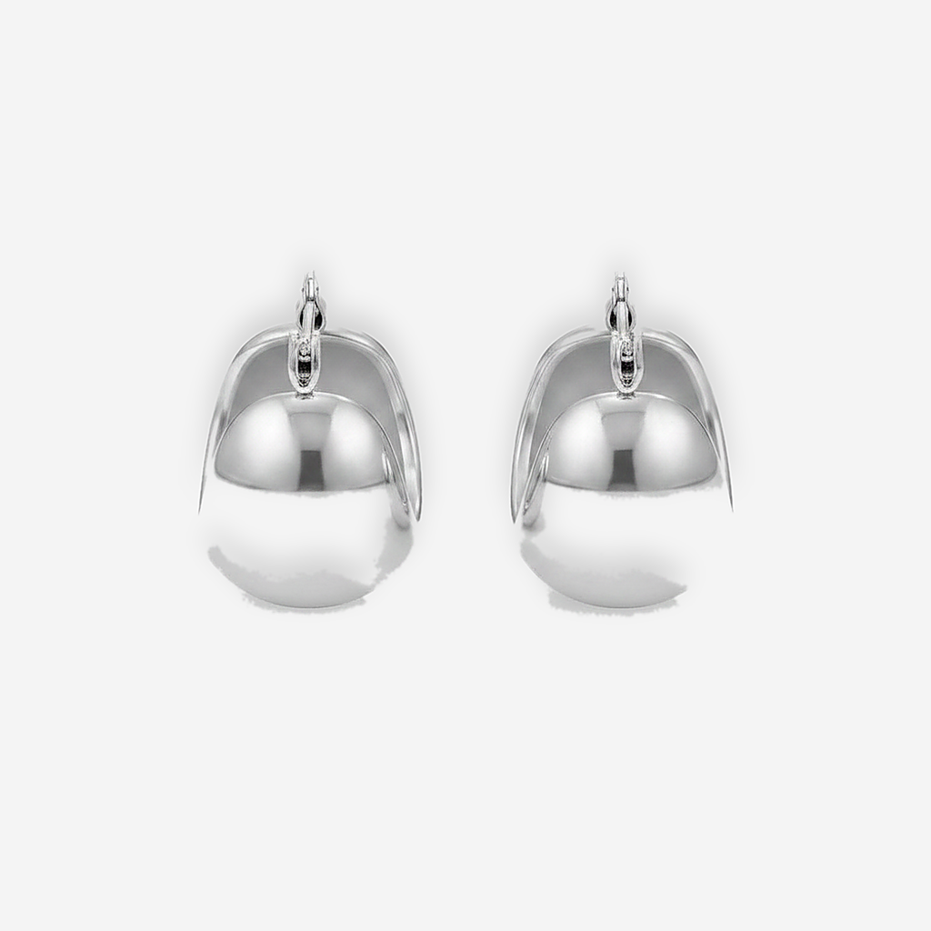 Tara Chunky Silver Hoops