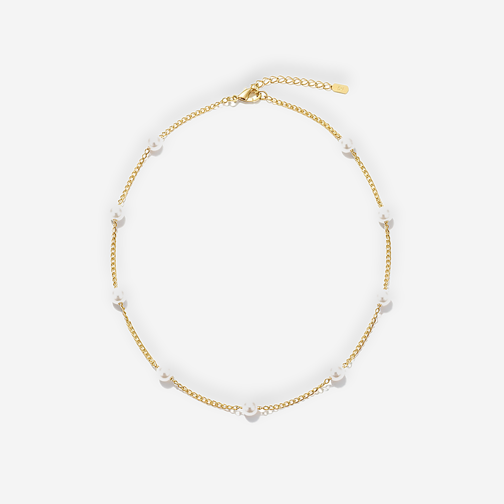 Nura Gold Pearl Necklace