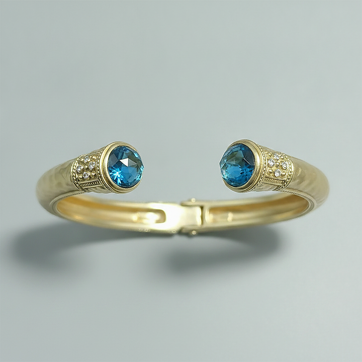 Pulseira Vintage de Safira Azul