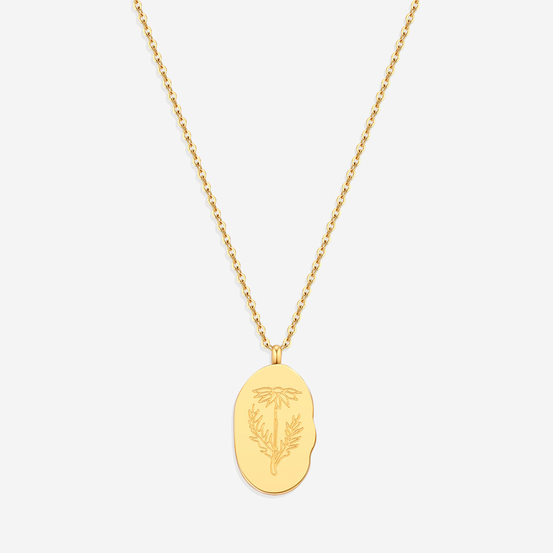 Collier Pendentif Fleur de Naissance Dorée