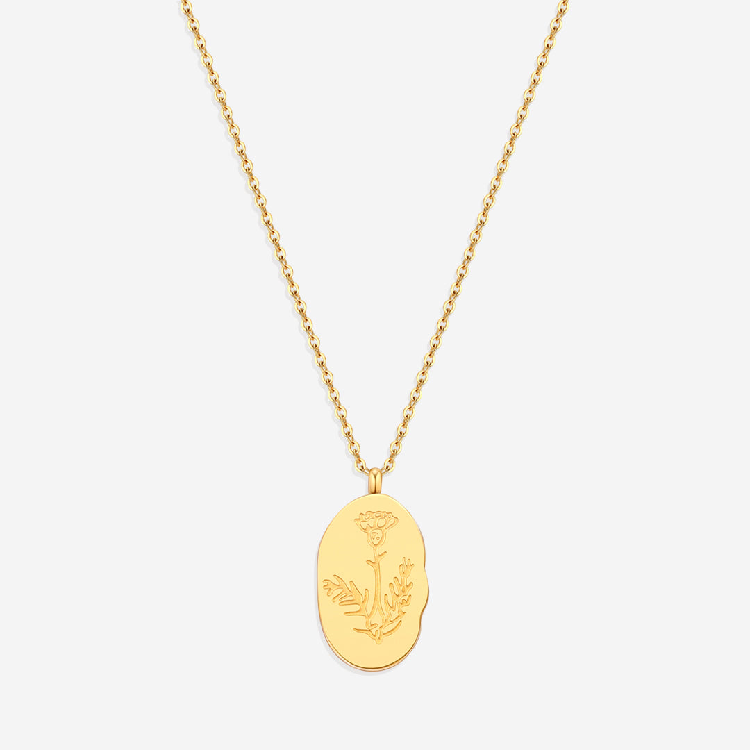 Collier Pendentif Fleur de Naissance Dorée