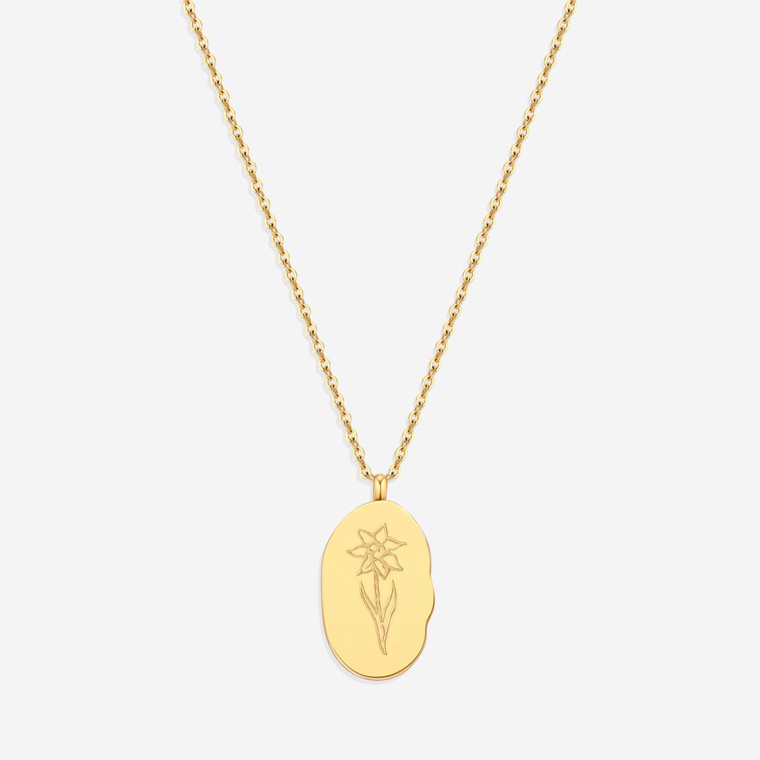 Collier Pendentif Fleur de Naissance Dorée