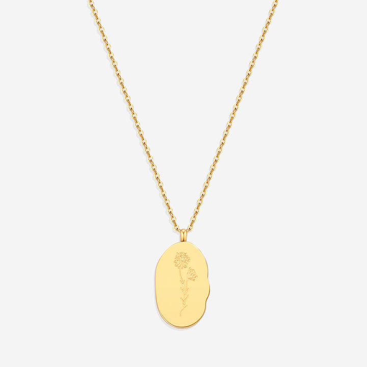 Collier Pendentif Fleur de Naissance Dorée