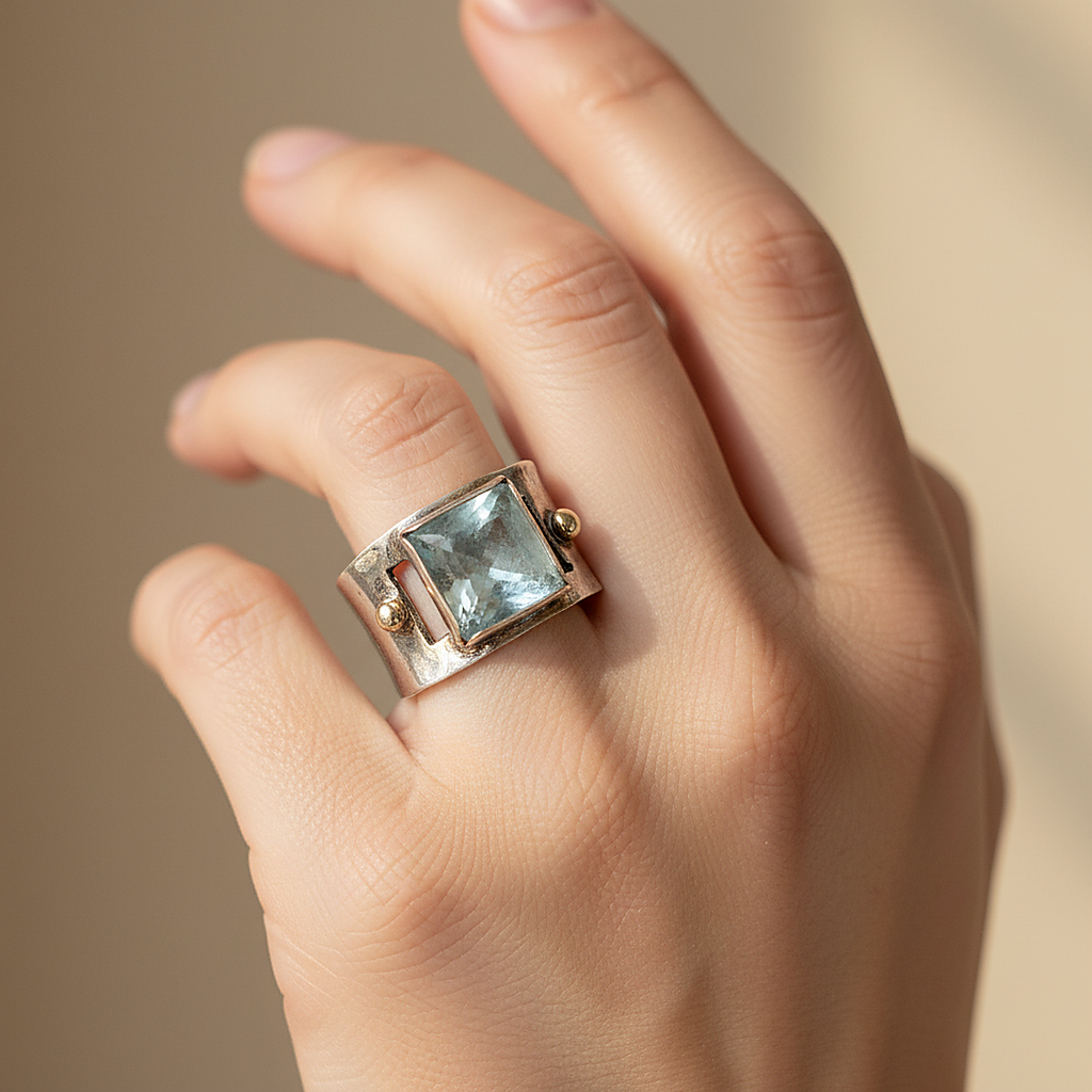 Anillo Giada de piedra lunar