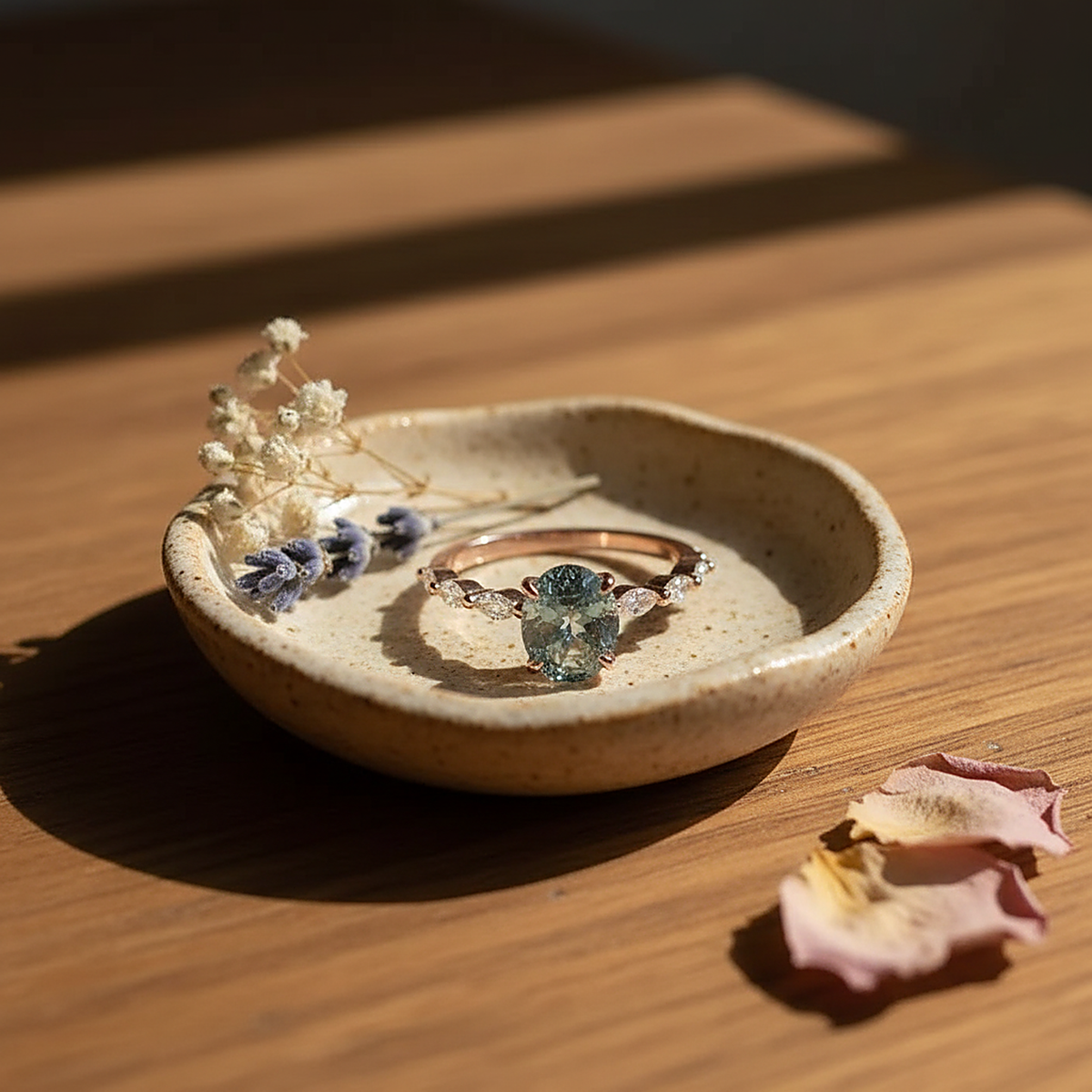 Anello Fleur con zaffiro