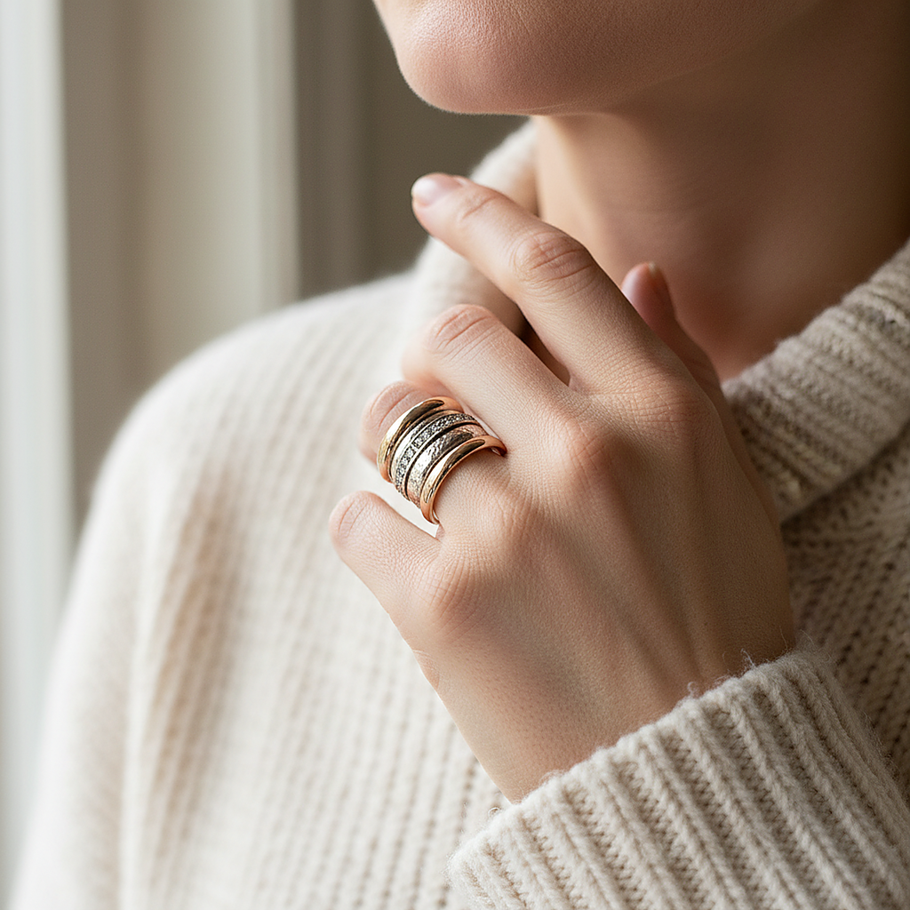 Kersenrode gouden ring