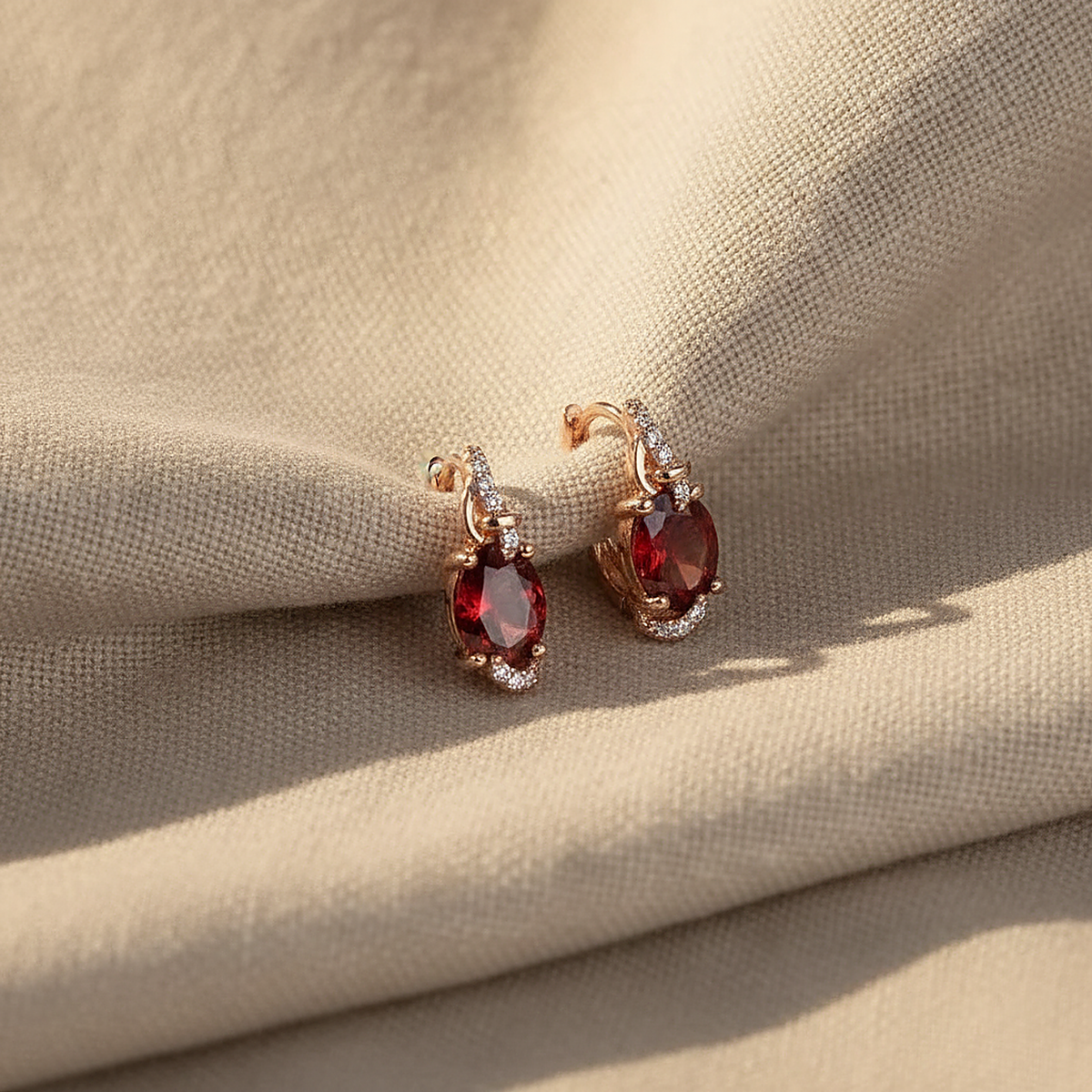 Pendientes Marguerite de rubíes