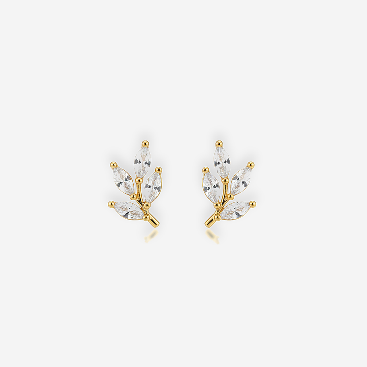 Ivy Crystal Leaf Studs