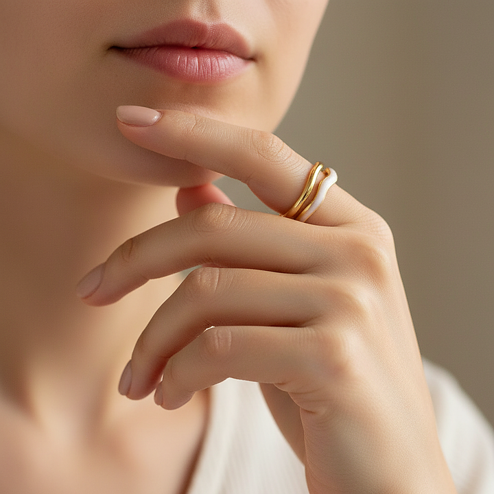 Delphine ring worn