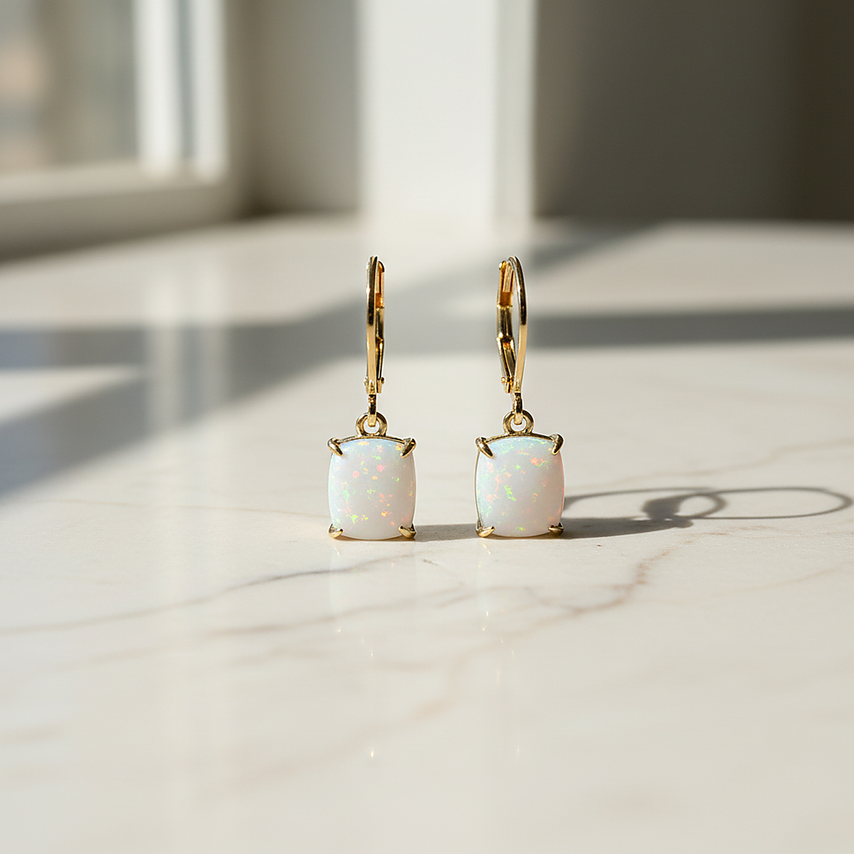 Boucles d’oreilles Lourdes en opale