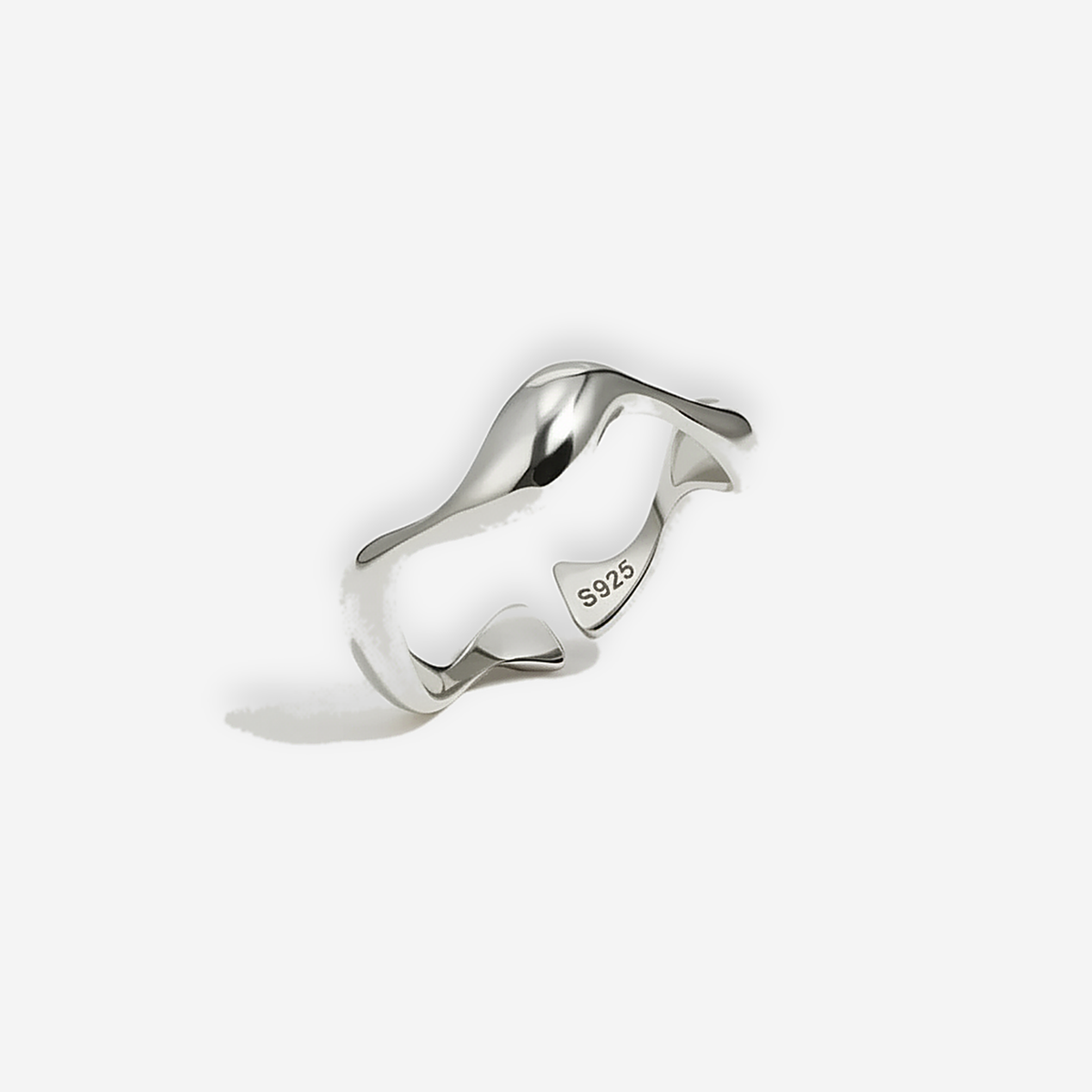 Oceane Sterling Silver Wave Ring