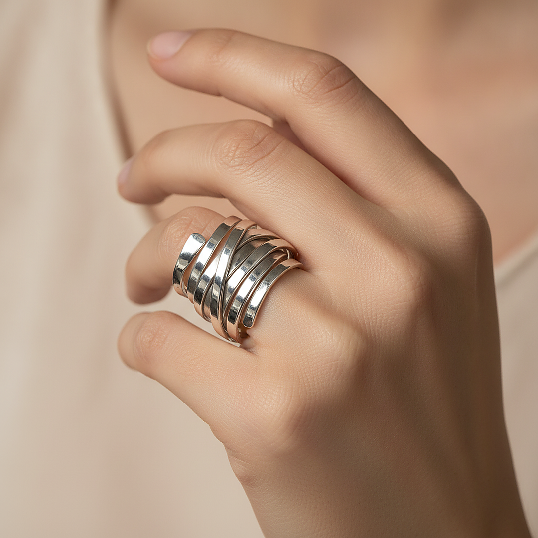 Hazel ring worn