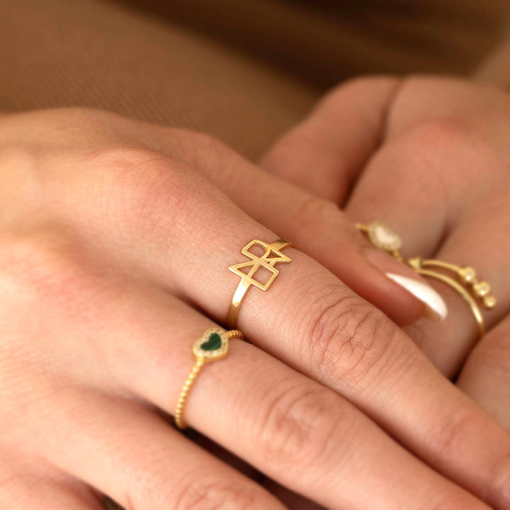 Bague à monogramme avec prénom