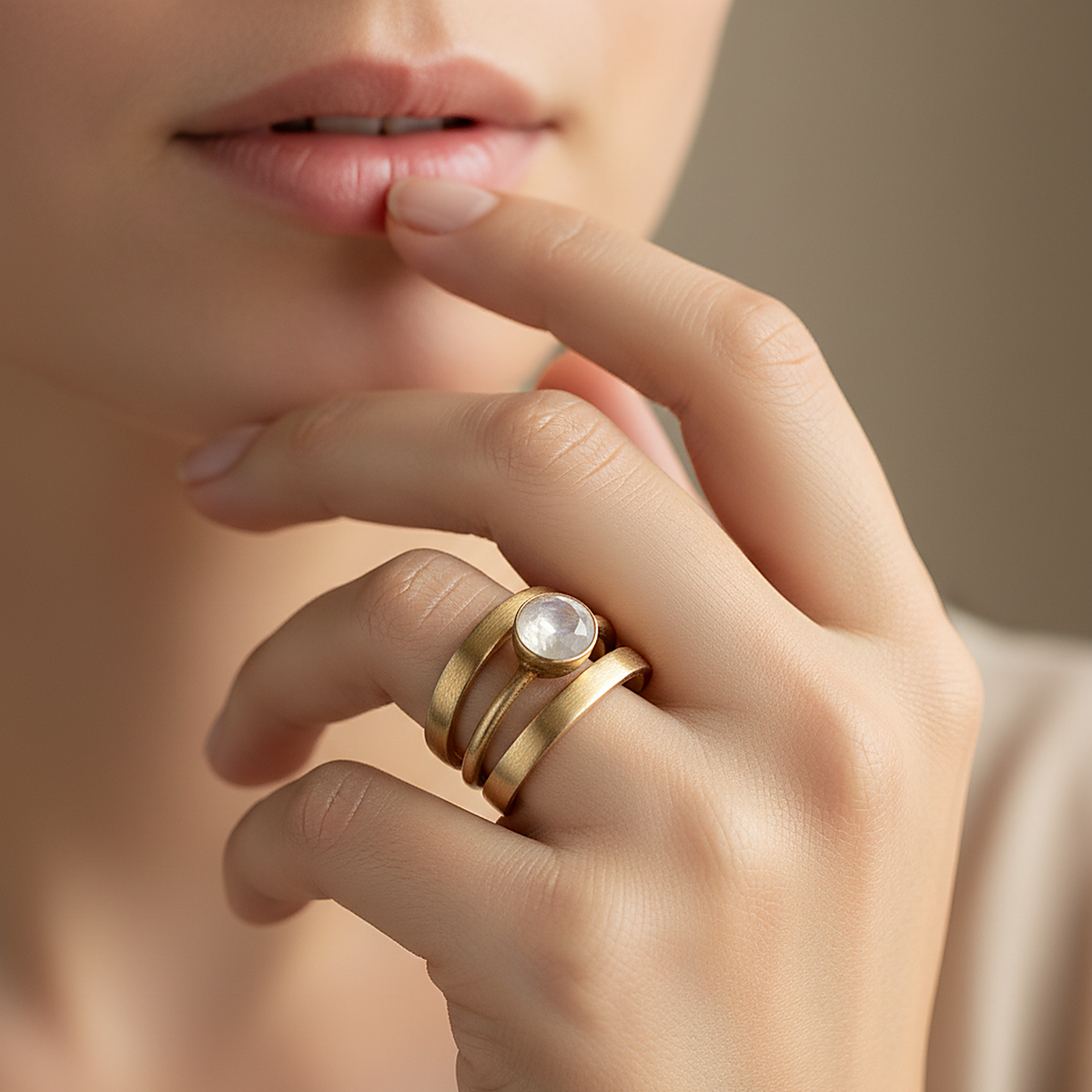 Calla Moonstone Ring