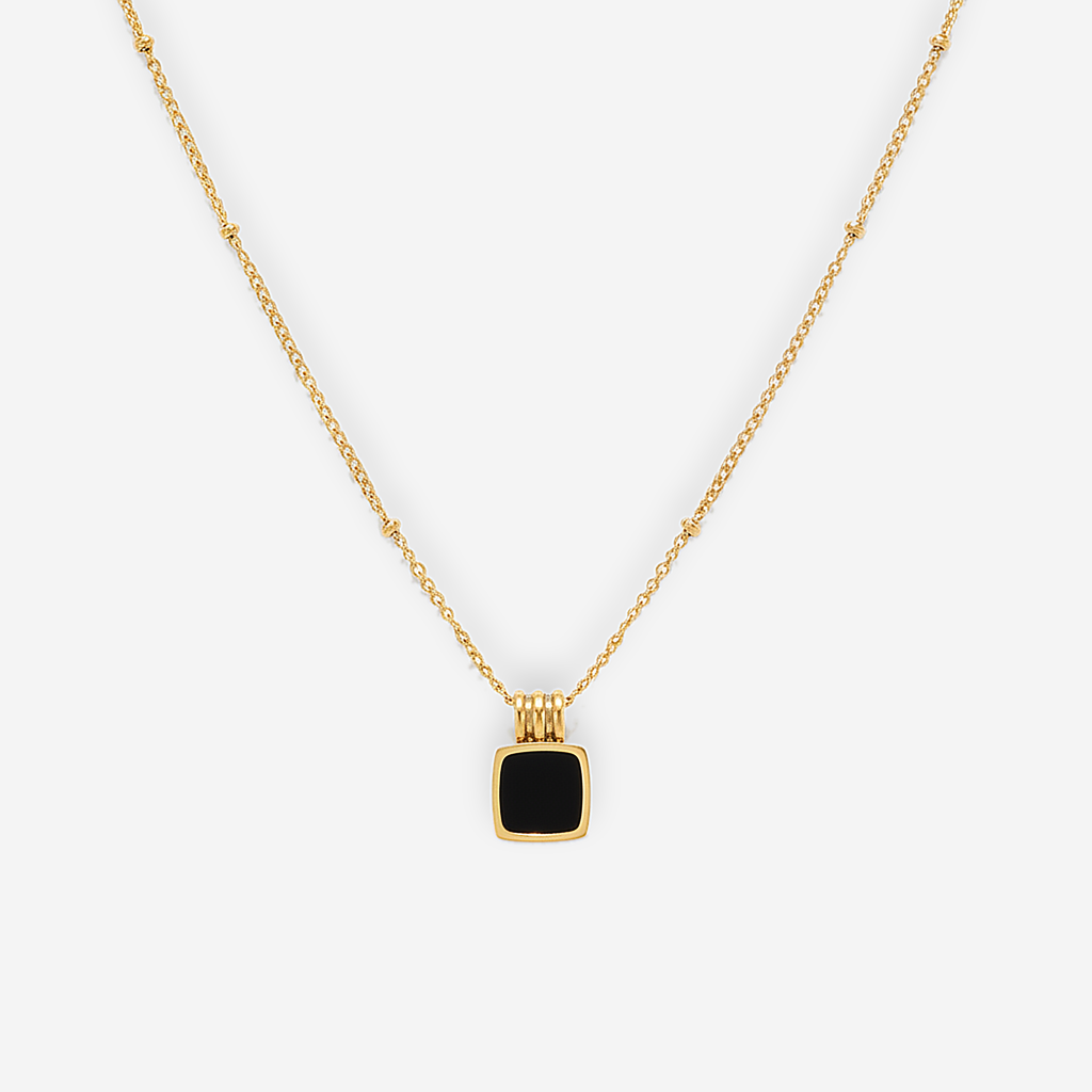Lucia Black Pendant Necklace