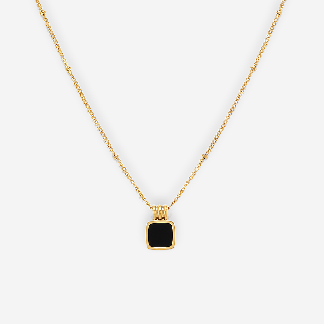 Lucia Black Pendant Necklace