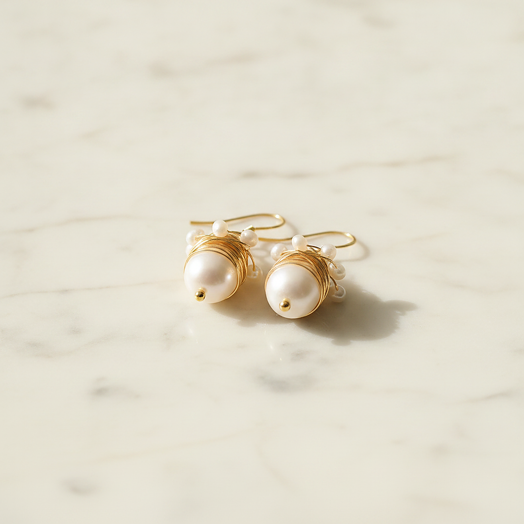 Cerise Pearl Earrings