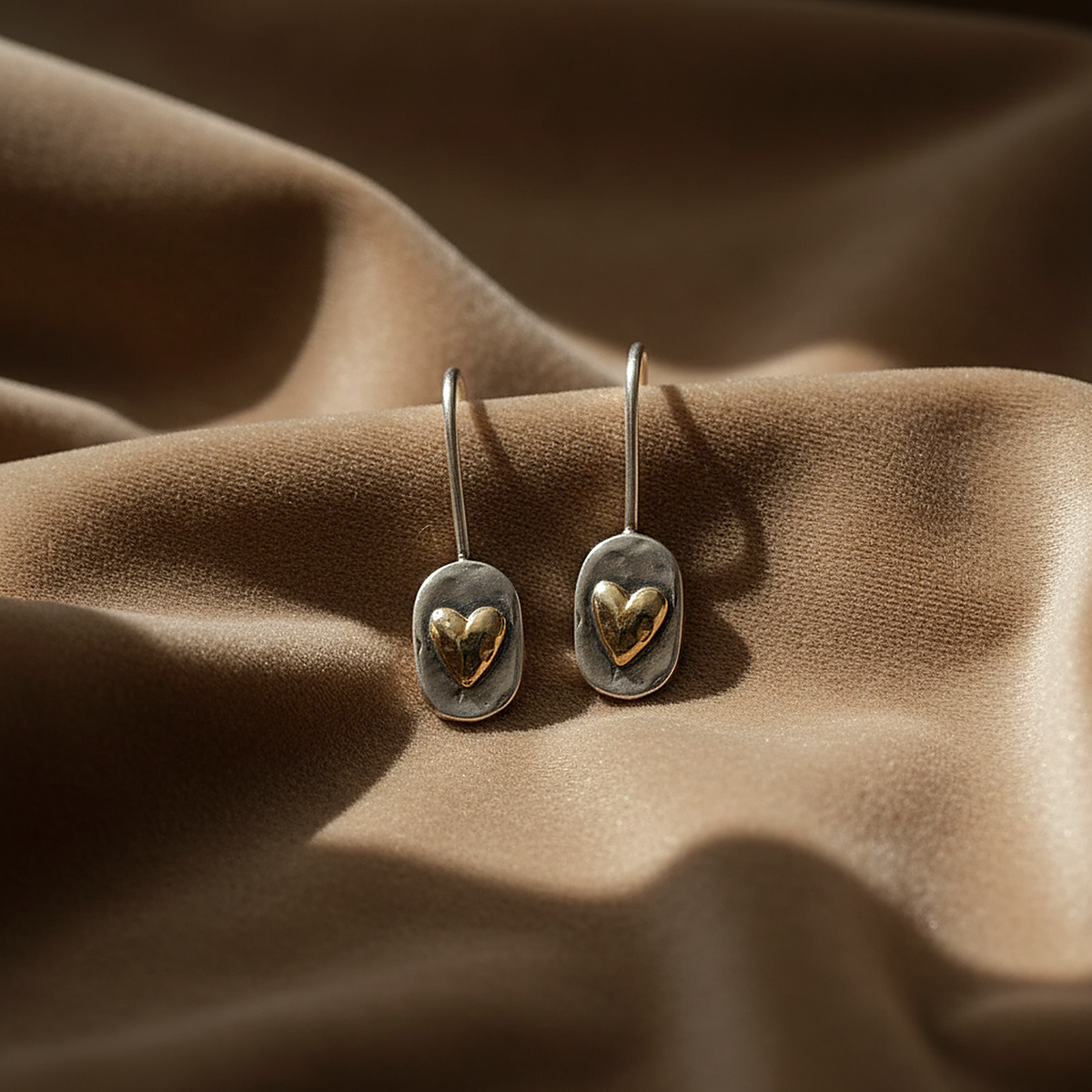 Boucles d’oreilles dorées Ambre