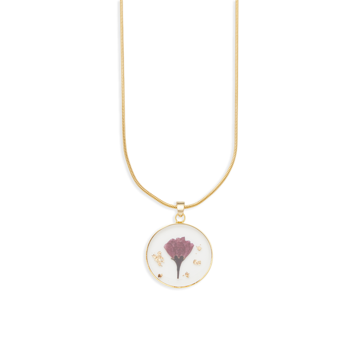 Pressed Birth Flower Necklace