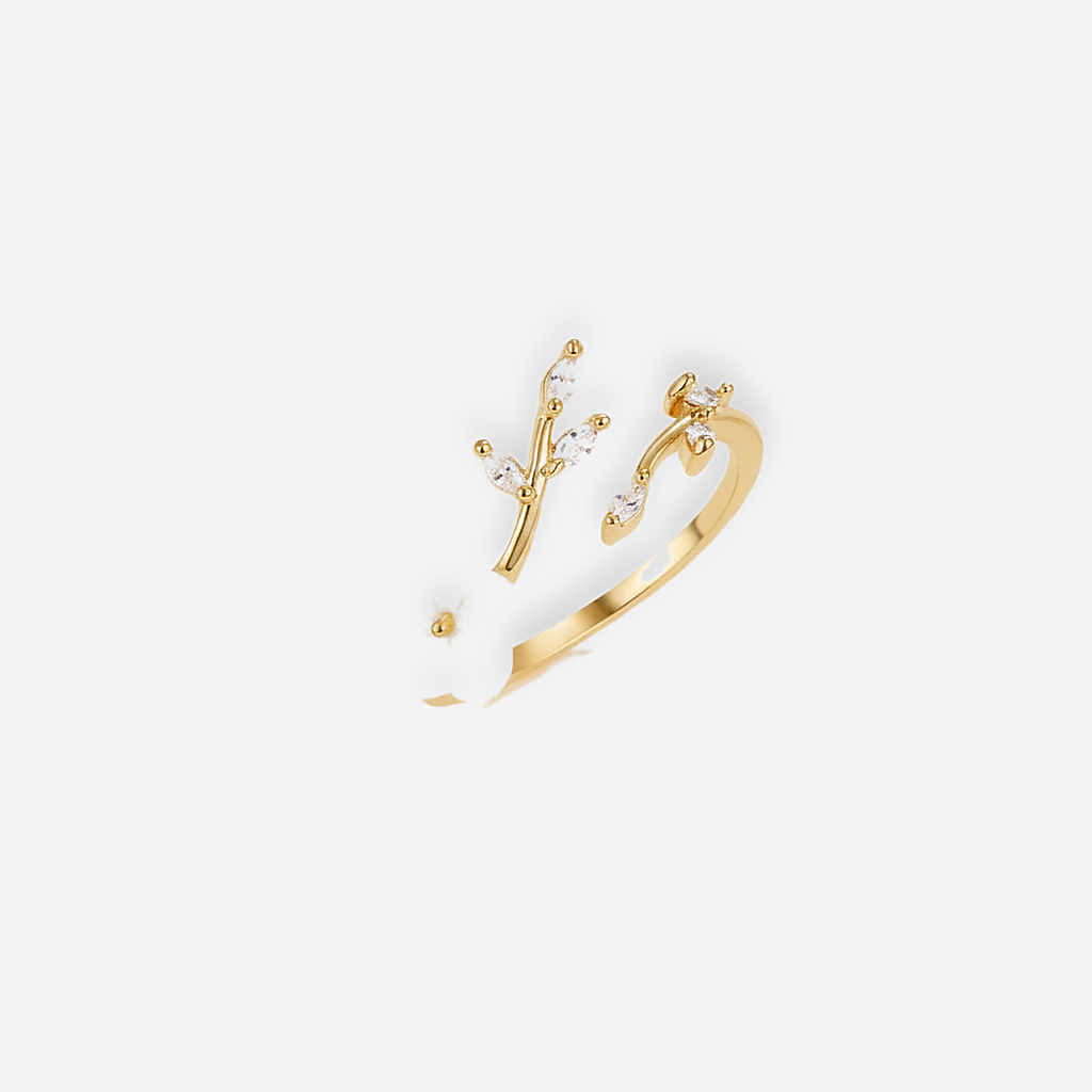 Bloom White Flower Ring detail