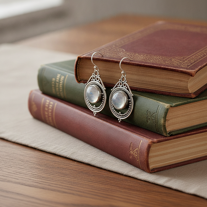 Boucles d’oreilles Willa en pierre de lune