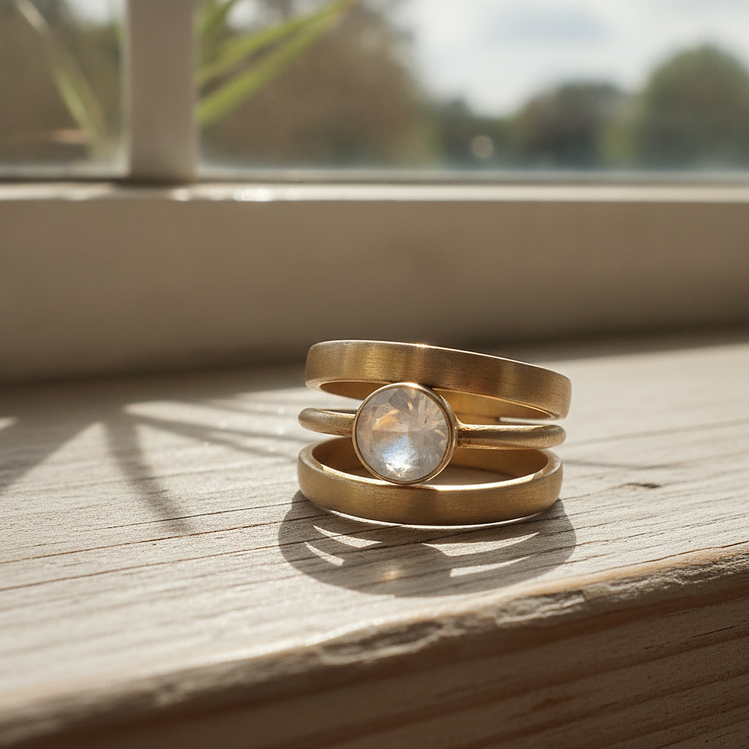 Bague Calla en pierre de lune