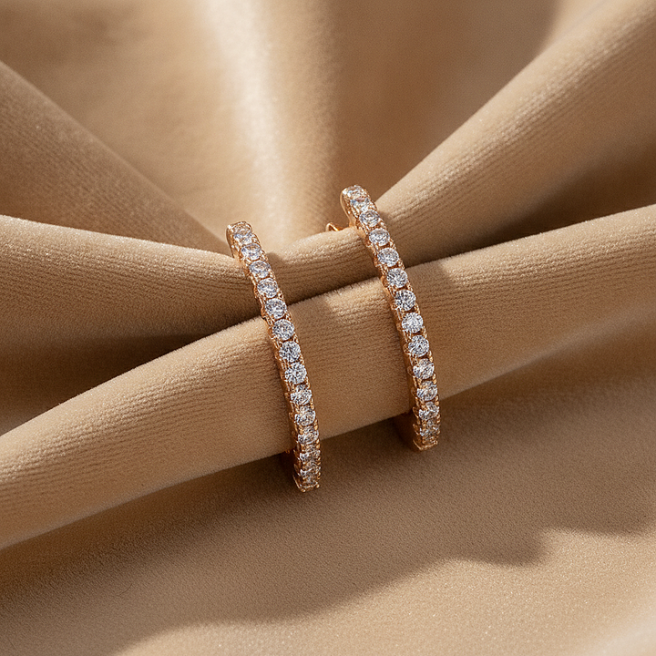 Boucles d’oreilles Lune en zircone
