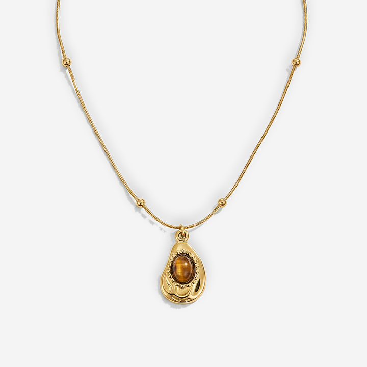 Tiger Stone Pendant Necklace