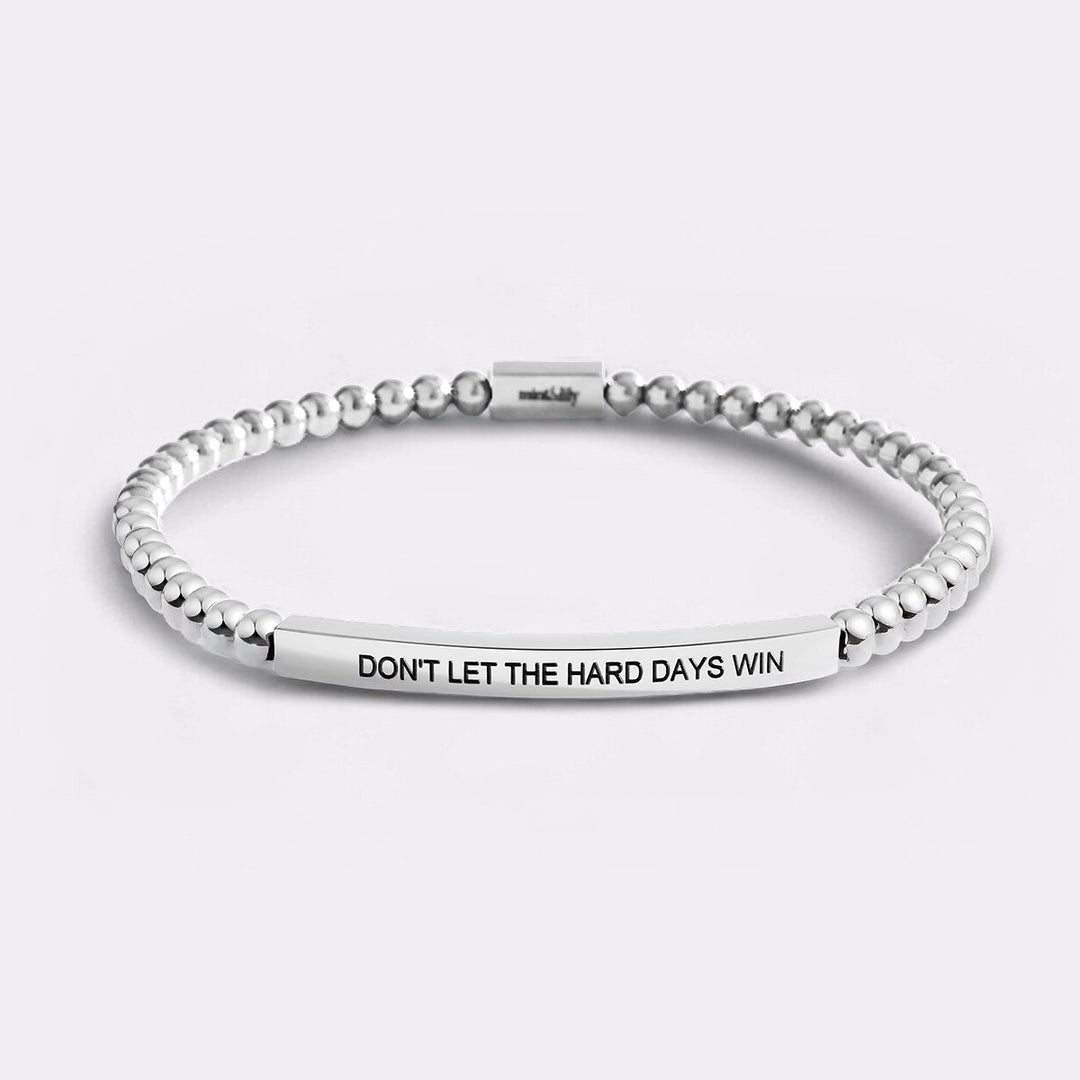Bracciale ispiratore con perline "Non lasciare che i giorni difficili vincano"