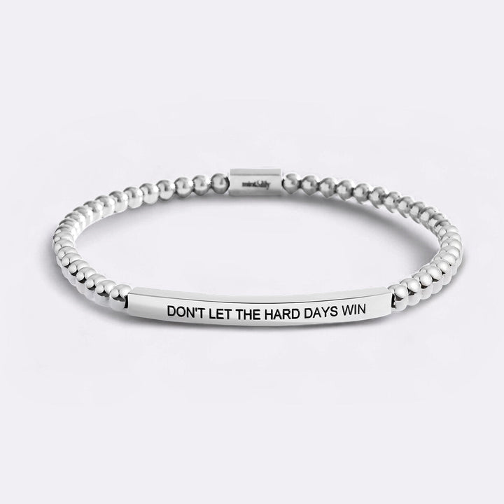 Bracciale ispiratore con perline "Non lasciare che i giorni difficili vincano"