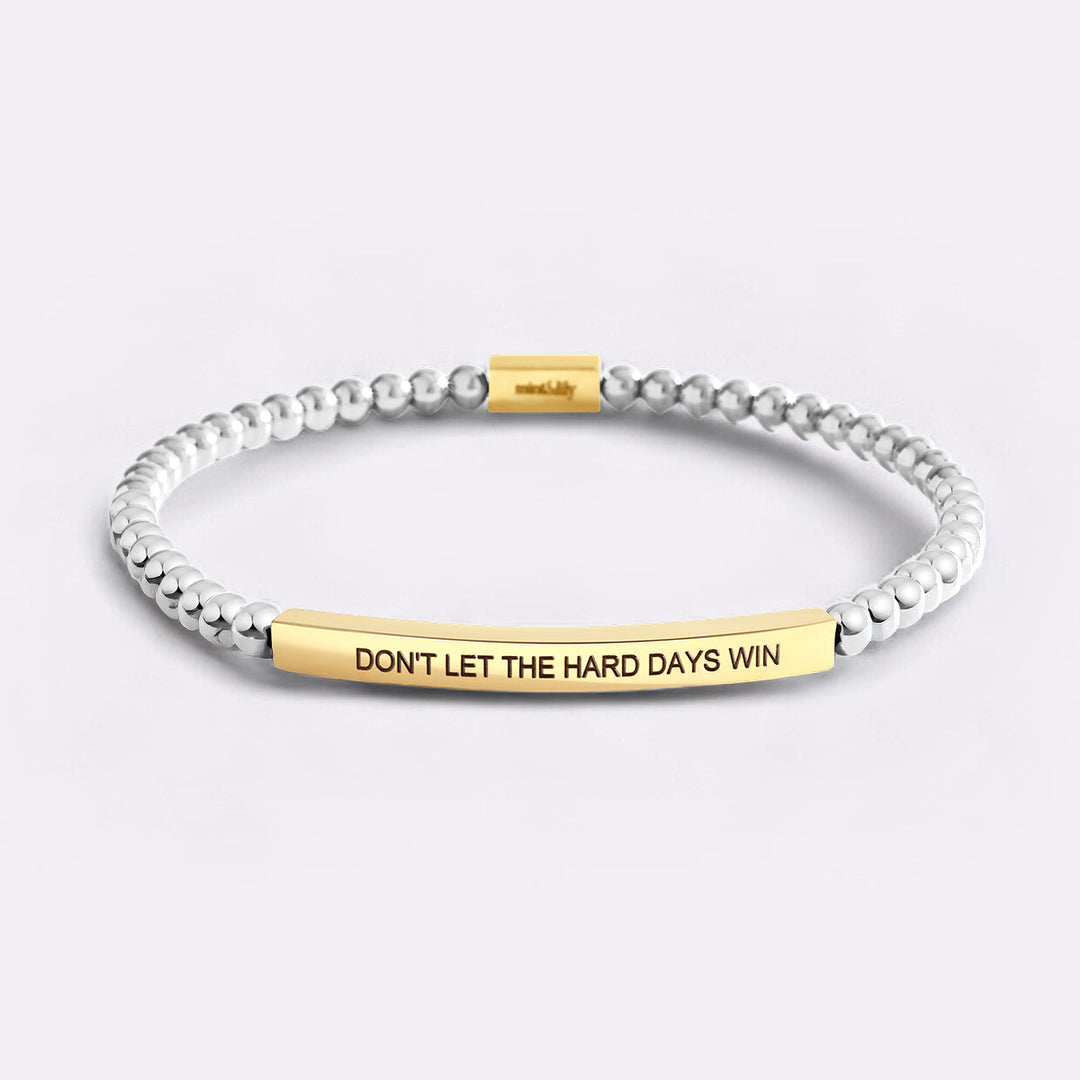 Bracciale ispiratore con perline "Non lasciare che i giorni difficili vincano"