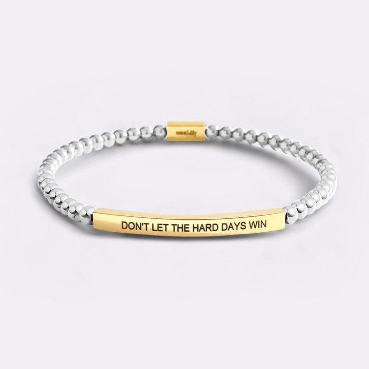 Bracciale ispiratore con perline "Non lasciare che i giorni difficili vincano"