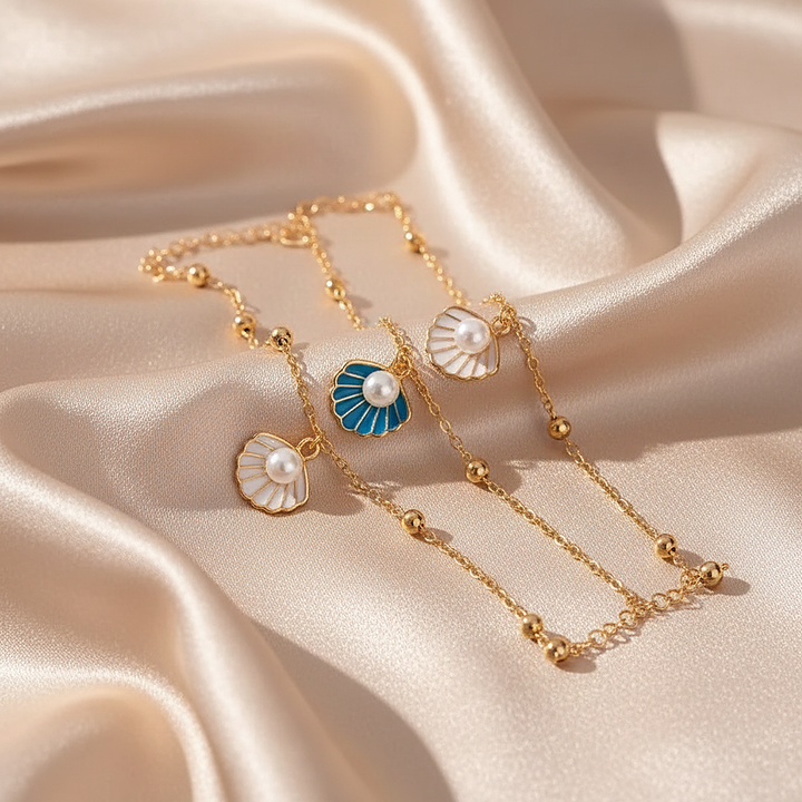 Pulsera de perlas color cereza