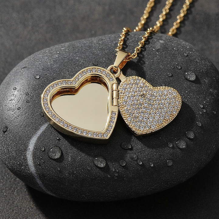 Collier élégant en cœur de cristal