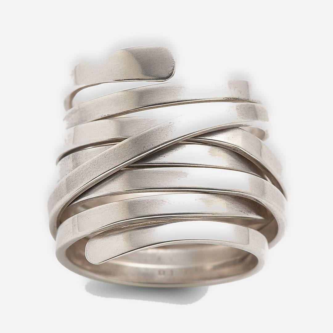 Hazel Silver Band Ring detail