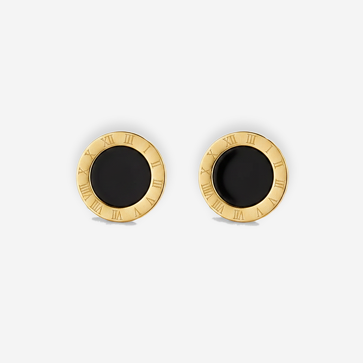 Azalea Black Button Studs
