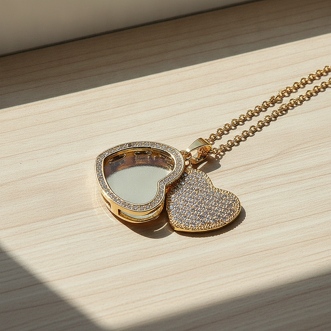 Collier élégant en cœur de cristal