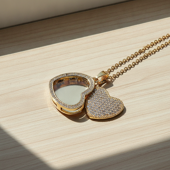Collier élégant en cœur de cristal