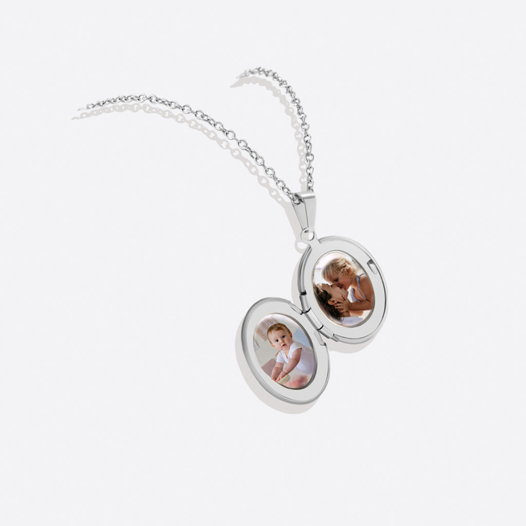 Colar Medalhão Oval com Foto Gravada