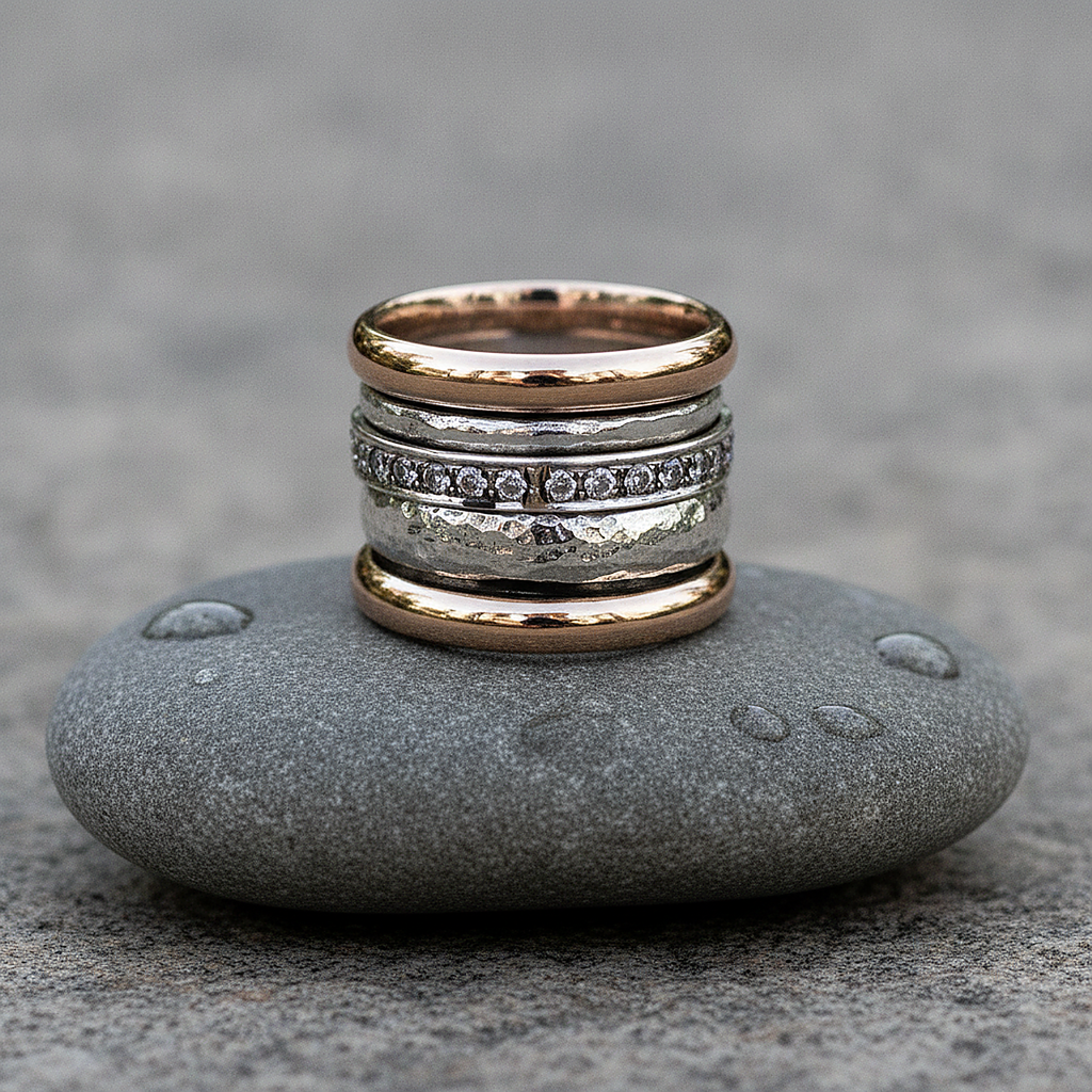 Kersenrode gouden ring
