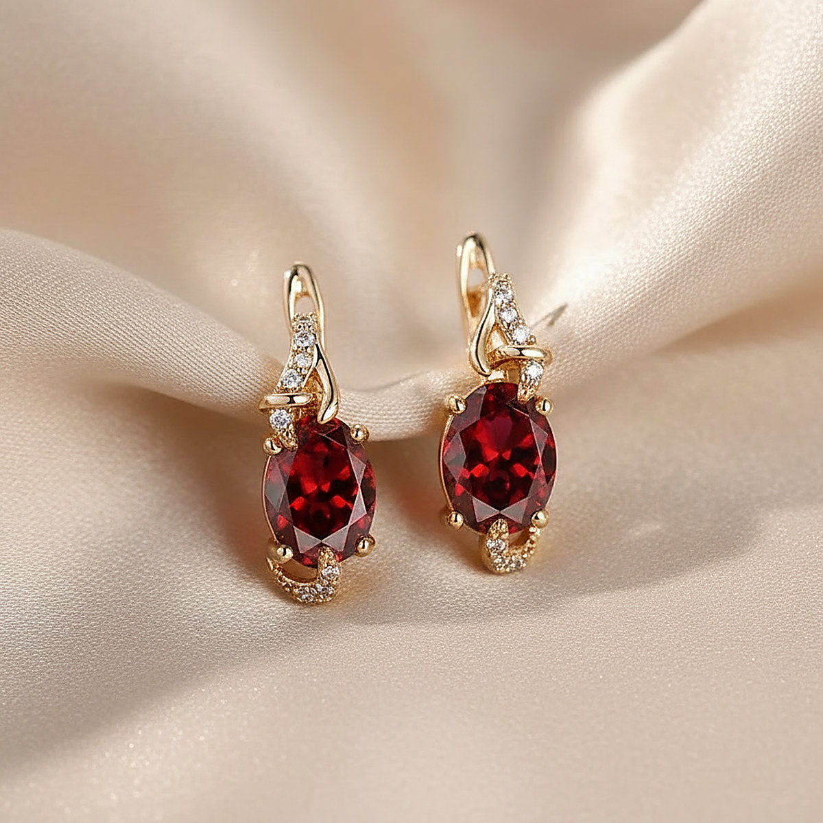 Boucles d’oreilles Zelie en rubis