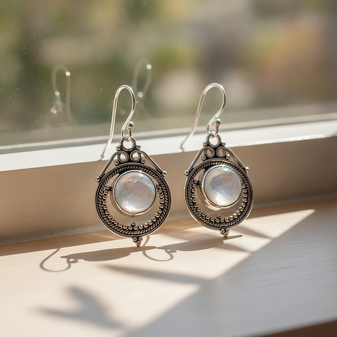 Boucles d’oreilles Willa en pierre de lune