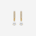 Ivory Crystal Gold Hoops