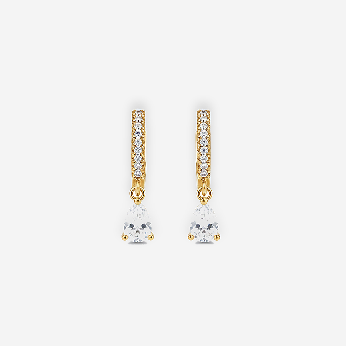 Ivory Crystal Gold Hoops