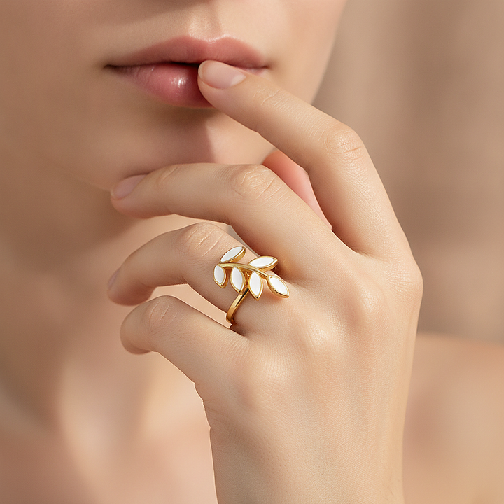 Serene ring worn
